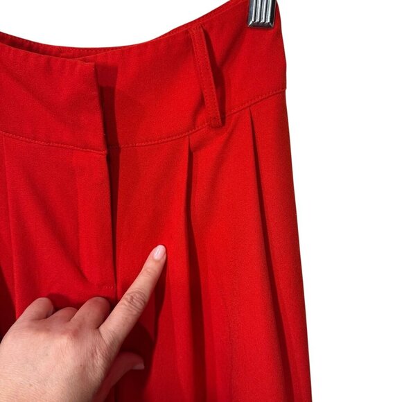 Flying Tomato Red Wide-Leg Pants X-Small Polyester/Spandex Blend - Picture 3 of 5
